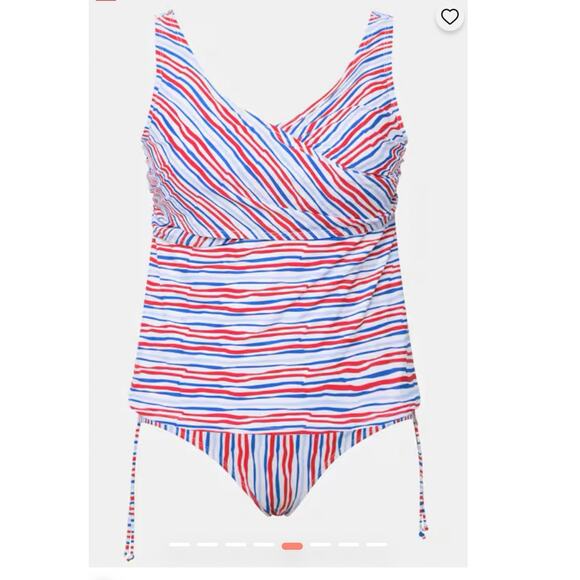Ulla Popken Scribbled Stripes Two Piece Tankini Set - Picture 3 of 10